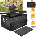 Moclever Collapsible Car Trunk Organizer, 60L Multi Compartment Storage Box with Non Slip Bottom for SUV Truck Vehicle, 22.8x13.8x11.8in