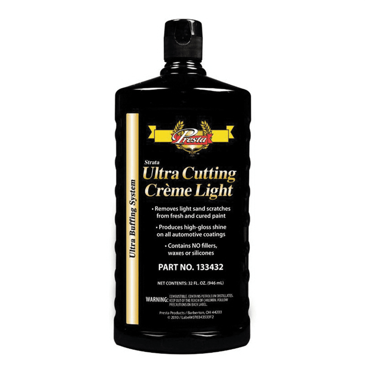 Presta Strata 133432 Ultra Cutting Creme Light Compound, 32 oz Bottle, White
