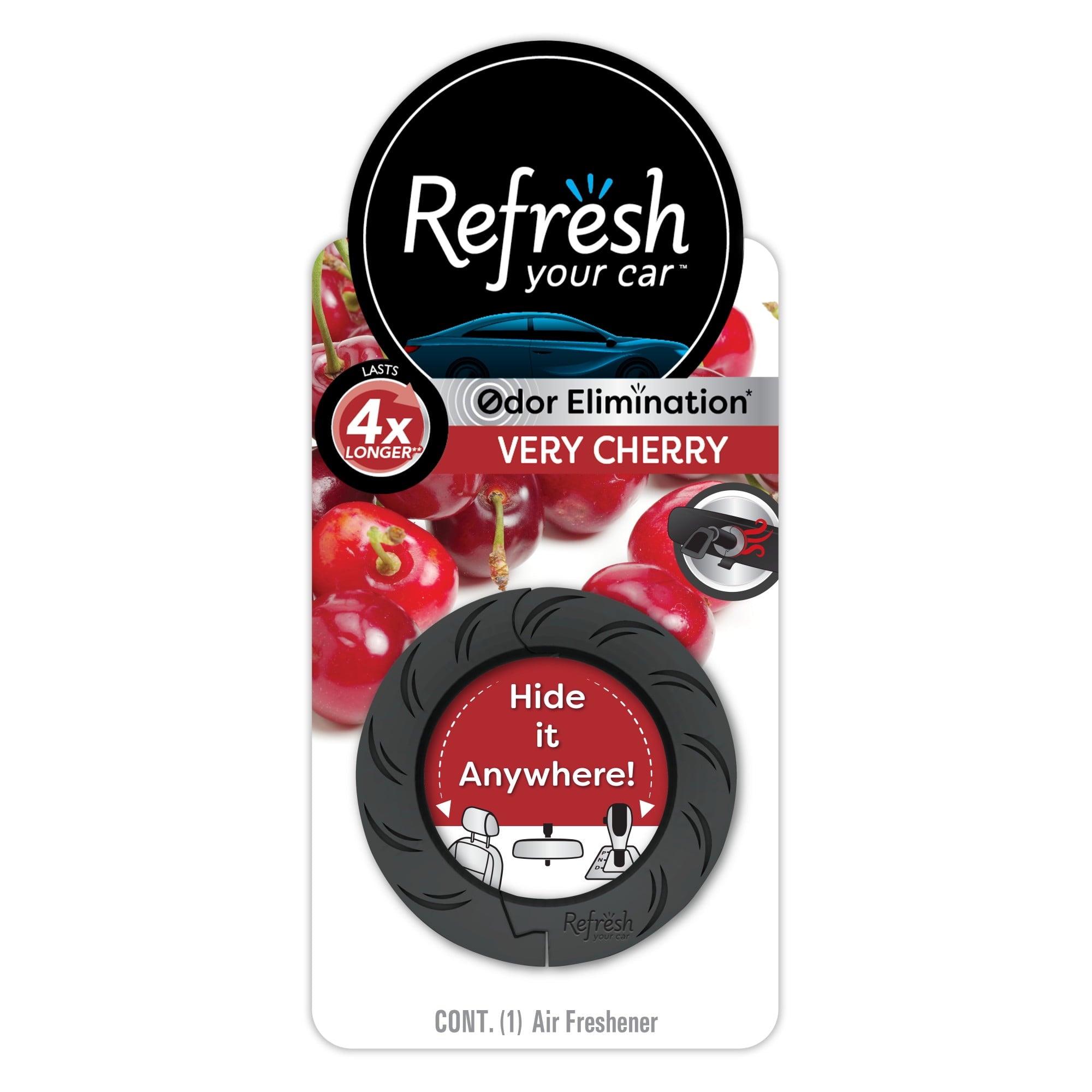 Refresh Your Car! Auto Hanging Air Freshener (Very Cherry Scent, 1 Pack)