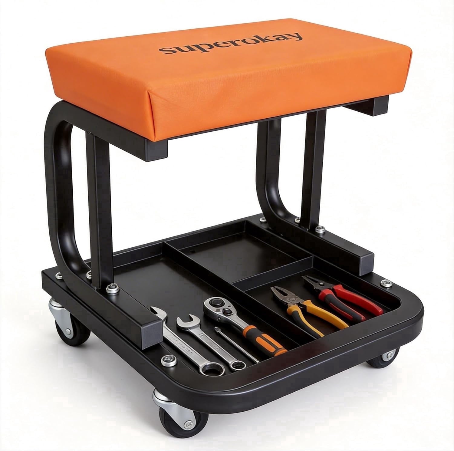 Superokay Rolling Creeper Seat Traditional 330 lb Heavy Duty 360 Degree Swivel Casters 1 Pack