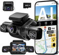 HUPEJOS STARVIS 2 4K Dash Cam with Driver Monitoring System, 360° 4 Channel Dashcam Front and Rear Inside, 3" Touch Screen Car Camera, 64G Card Included, 5G Wi-Fi GPS, HDR Night Vision,  Parking Mode