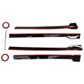 Side Skirt Extension Gloss Black w/ Red Line for 2018-2024 Toyota Camry SE XSE Trim