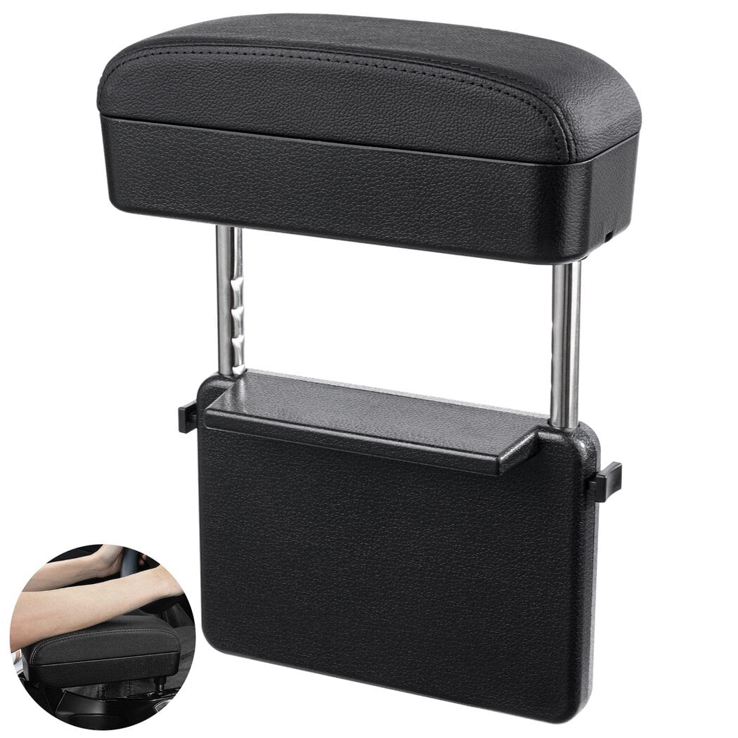 Soft Car Armrest Support Elbow, 2-in-1 Adjustable Height Car Console Armrest Box, Rest Armrest Extender Console Storage Case, Driving Arm Releasing Supply Accessory