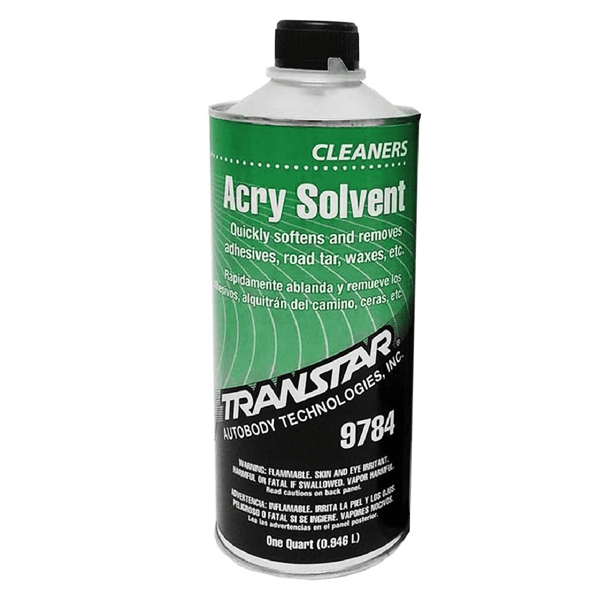 Transtar 9784 Acry Solvent Adhesive Cleaner, Quart, Automotive Safe