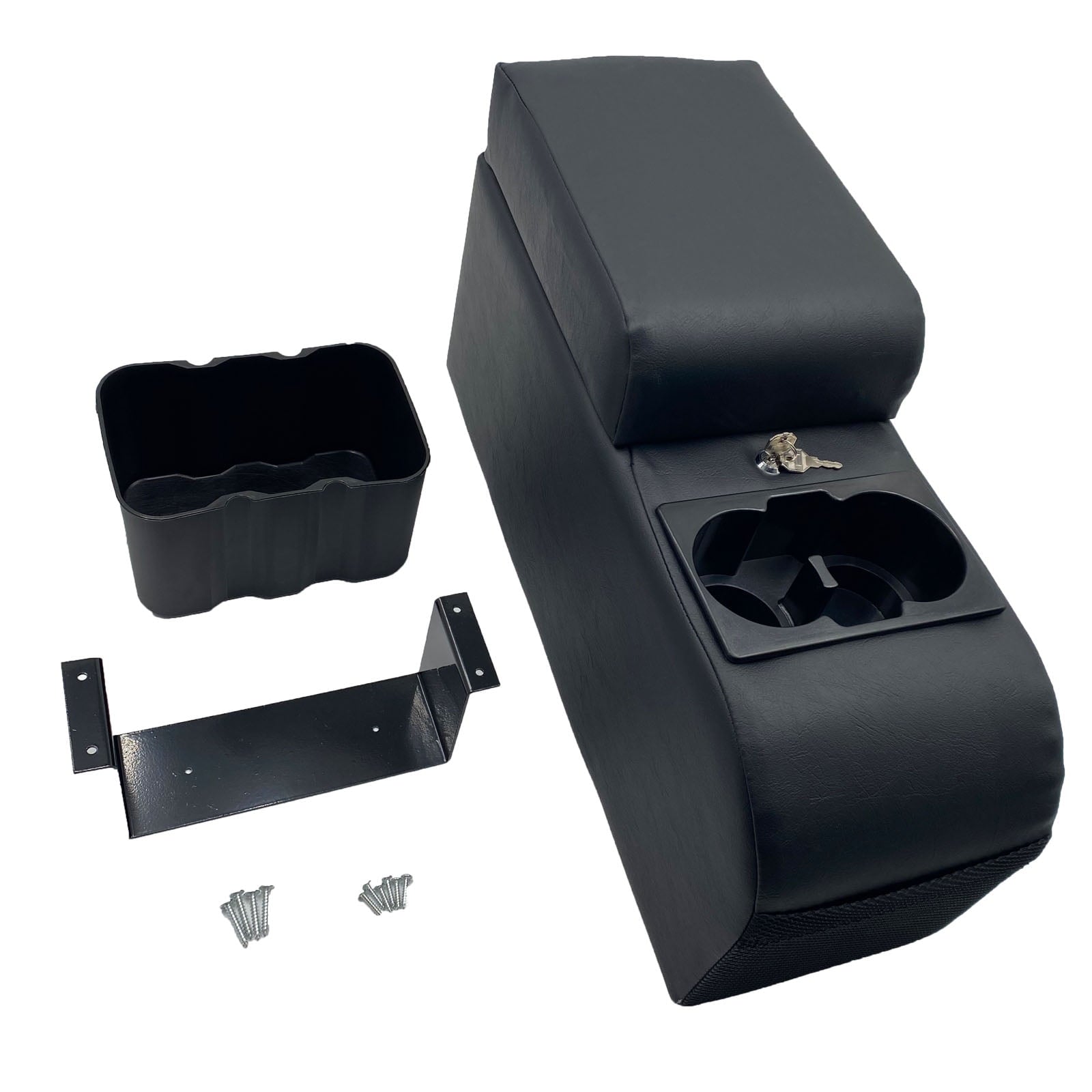 Truck Center Console Truck Seat/Bench Organizer for Jeep CJ/Wrangler YJ | Fits 1976-1983 Jeep CJ5 / 1976-1986 Jeep CJ7（Black）