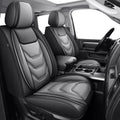 Truck Seat Covers Full Set Custom Fit for 2012-2025 2026 Dodge RAM 1500/2500/3500 Crew Quad Regular Cab Durable Waterproof Leather Seat Protectors (Black & Grey, Flat Bench)