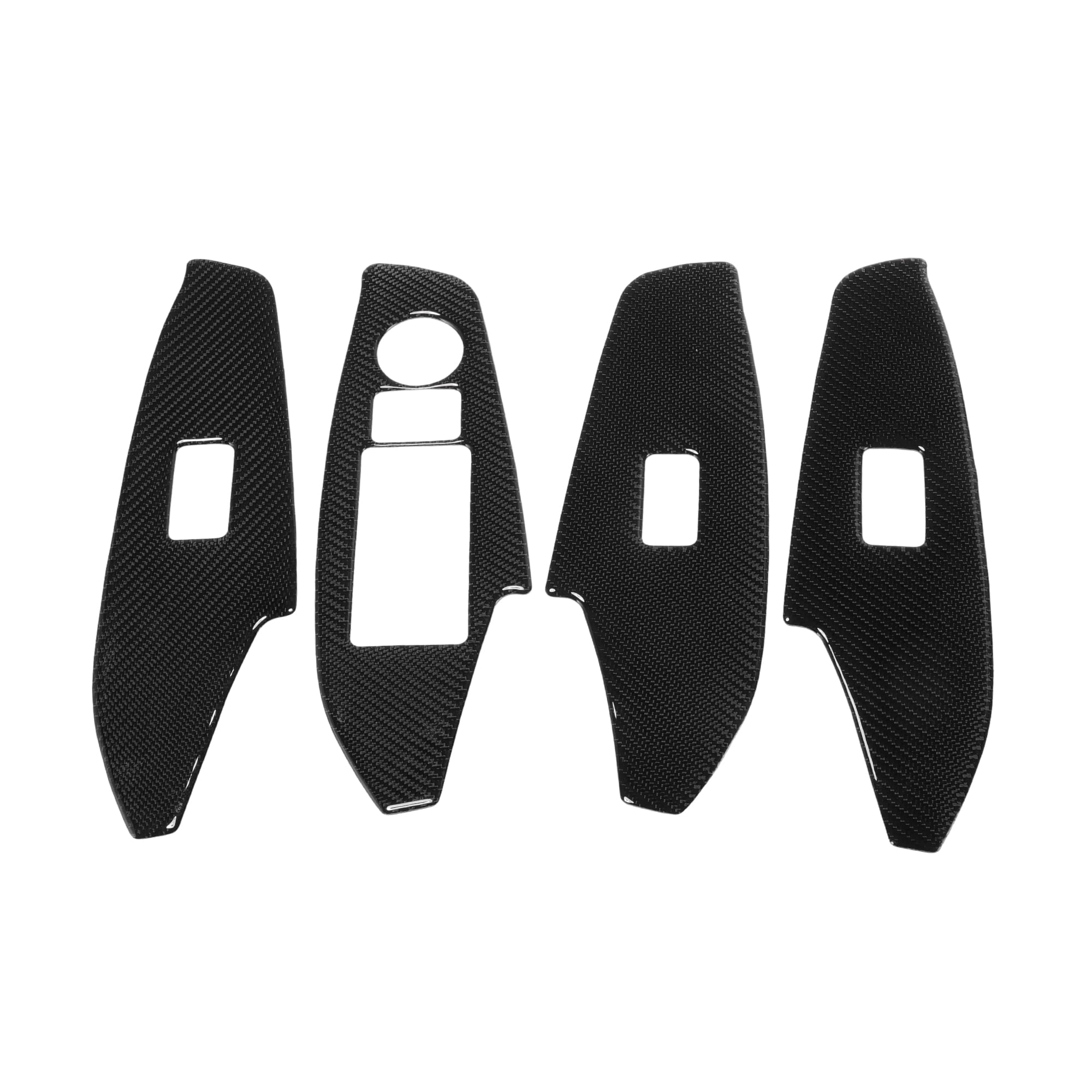 Unique Bargains Window Lift Switch Panel Trim Cover for Mazda 3 Axela 2014-2018 Front Rear Car Door Window Control Button Interior Accessories Carbon Fiber Black