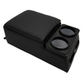 Universal Truck Seat/Bench Organizer with Cup Holders, Armrest, and Padded Top Lid Universal Car Center Console Organizer for Car & Van & Truck Floor Cab, Black