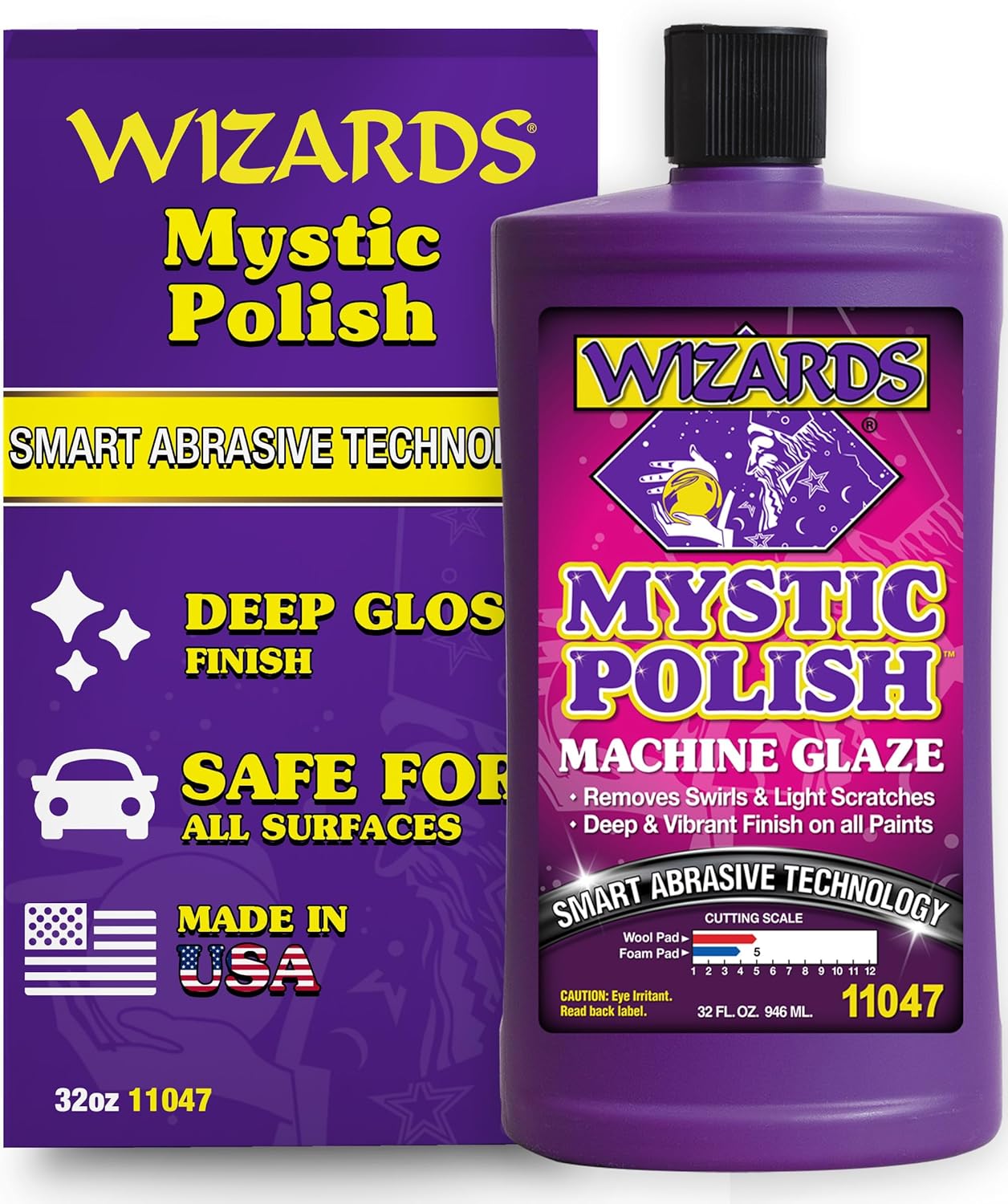 Wizards Products Mystic Polish Machine Glaze Polishing Compound Water-Based Car Scratch Remover, 32 oz