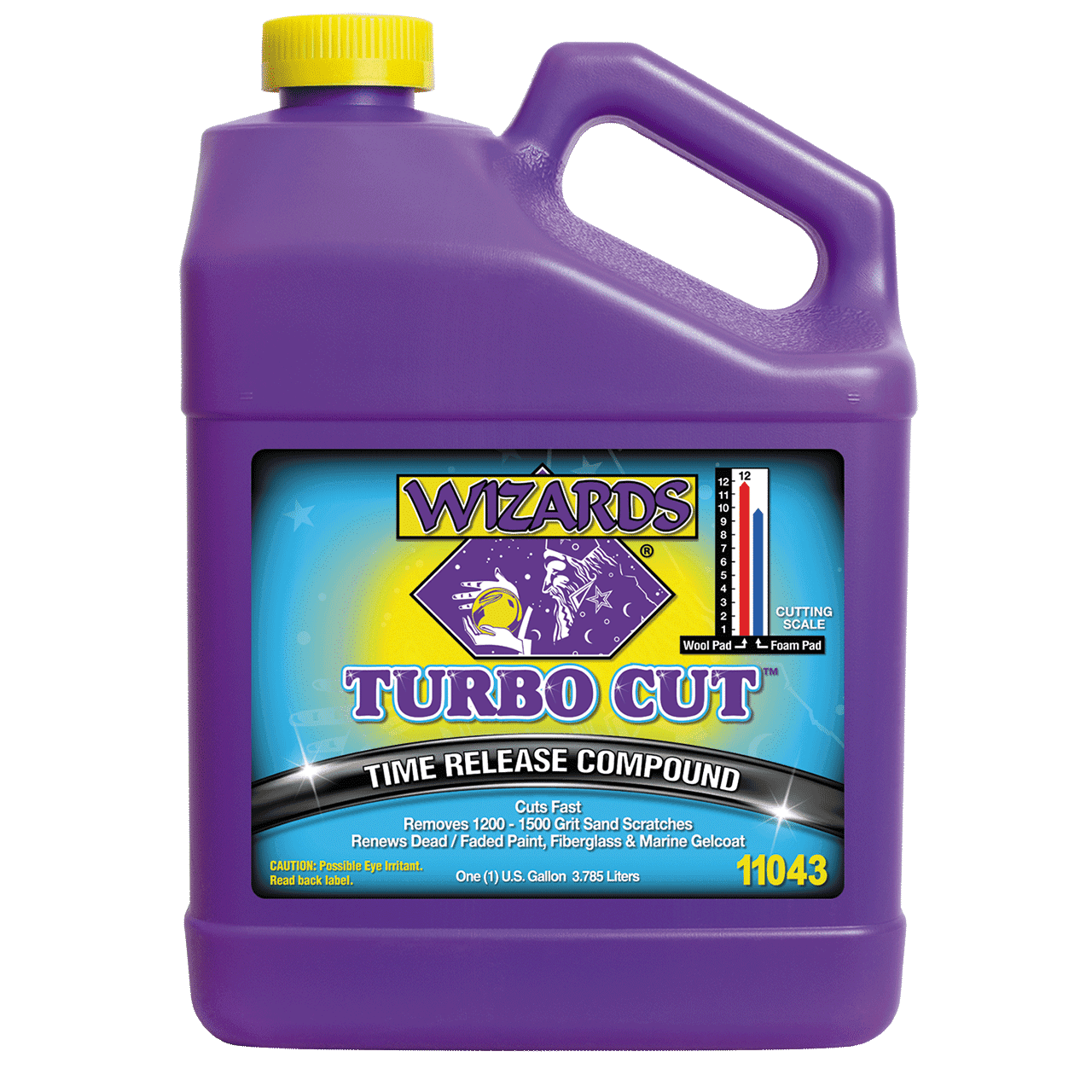 Wizards Turbo Cut Compound – 1 Gallon | Fast-Cutting, Water-Based Scratch Remover for 1200–1500 Grit | Restores Paint, Gelcoat & Fiberglass | No Wax or Silicone