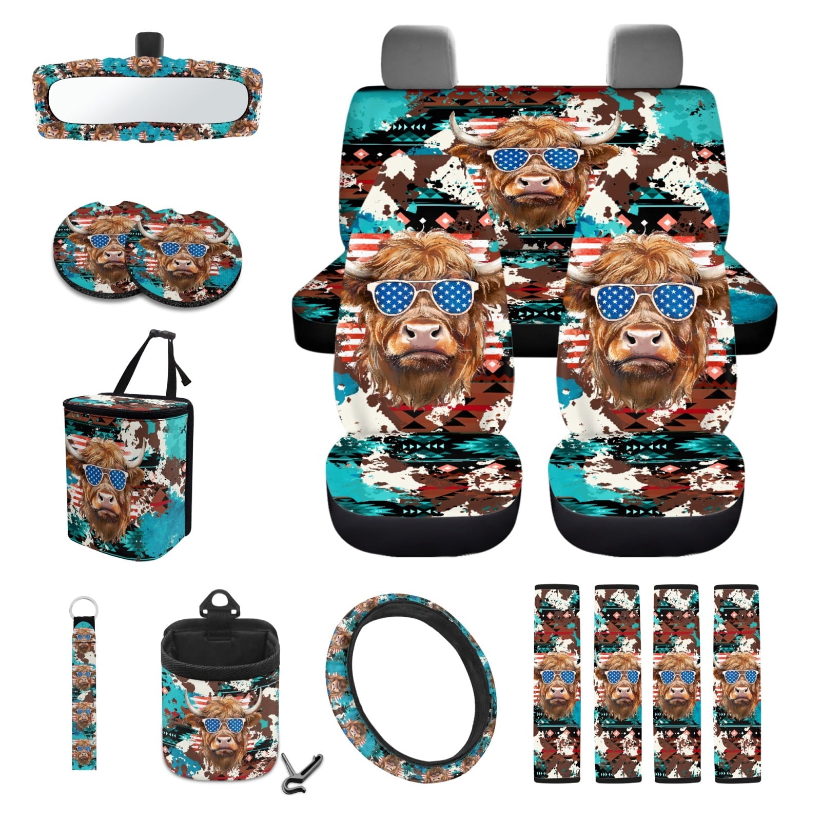 Motivo™ Xoenoiee American Sunflower Cow Print