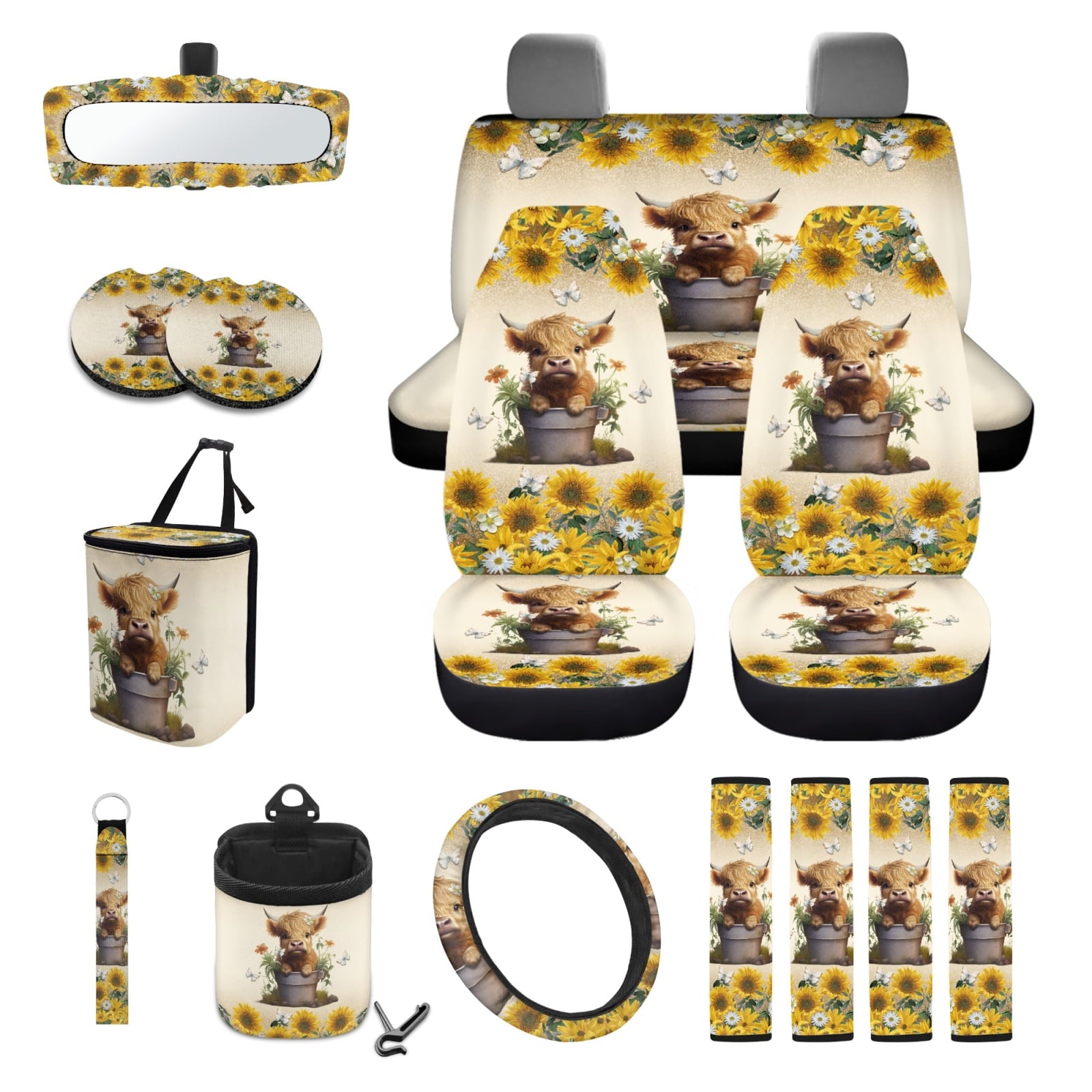 Motivo™ Xoenoiee American Sunflower Cow Print