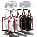 YOHKOH Jeep Door Storage Rack with Lockable 4" Casters – Heavy-Duty Movable Stand for Jeep Wrangler JK JL, Gladiator JT & Ford Bronco 2/4 Door