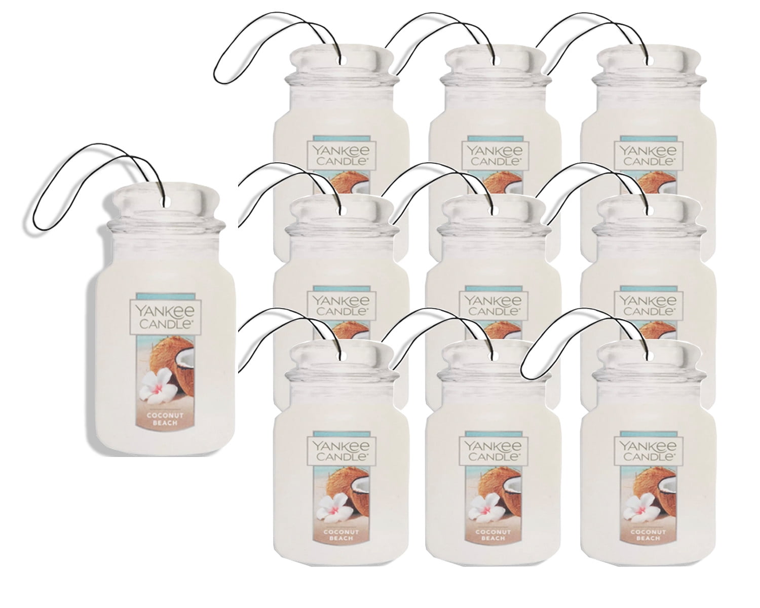 Yankee Candle Coconut Beach Car Jar Air Fresheners (10 Pack)