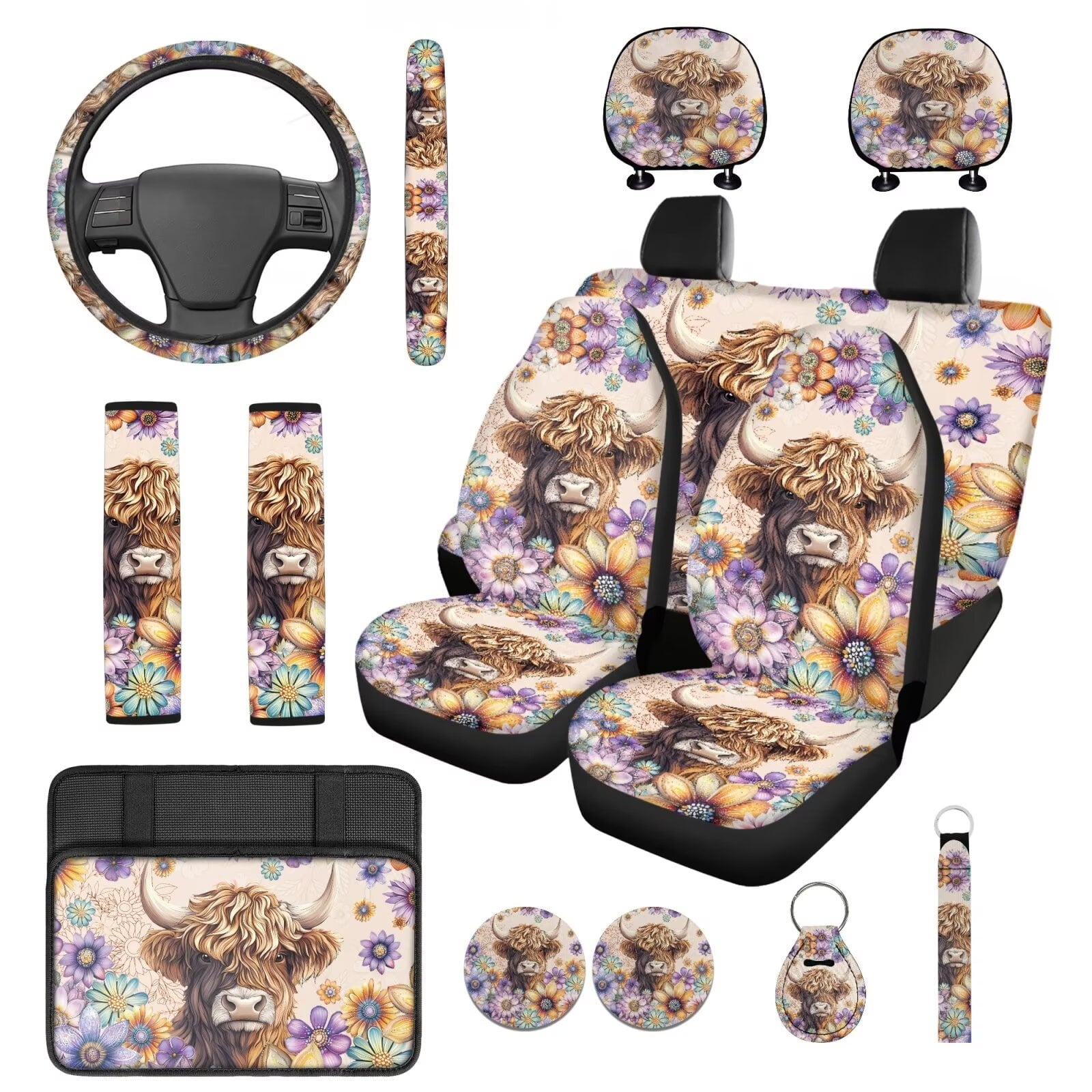 Motivo™ Yuyamidu Highland Cow Auto Seat