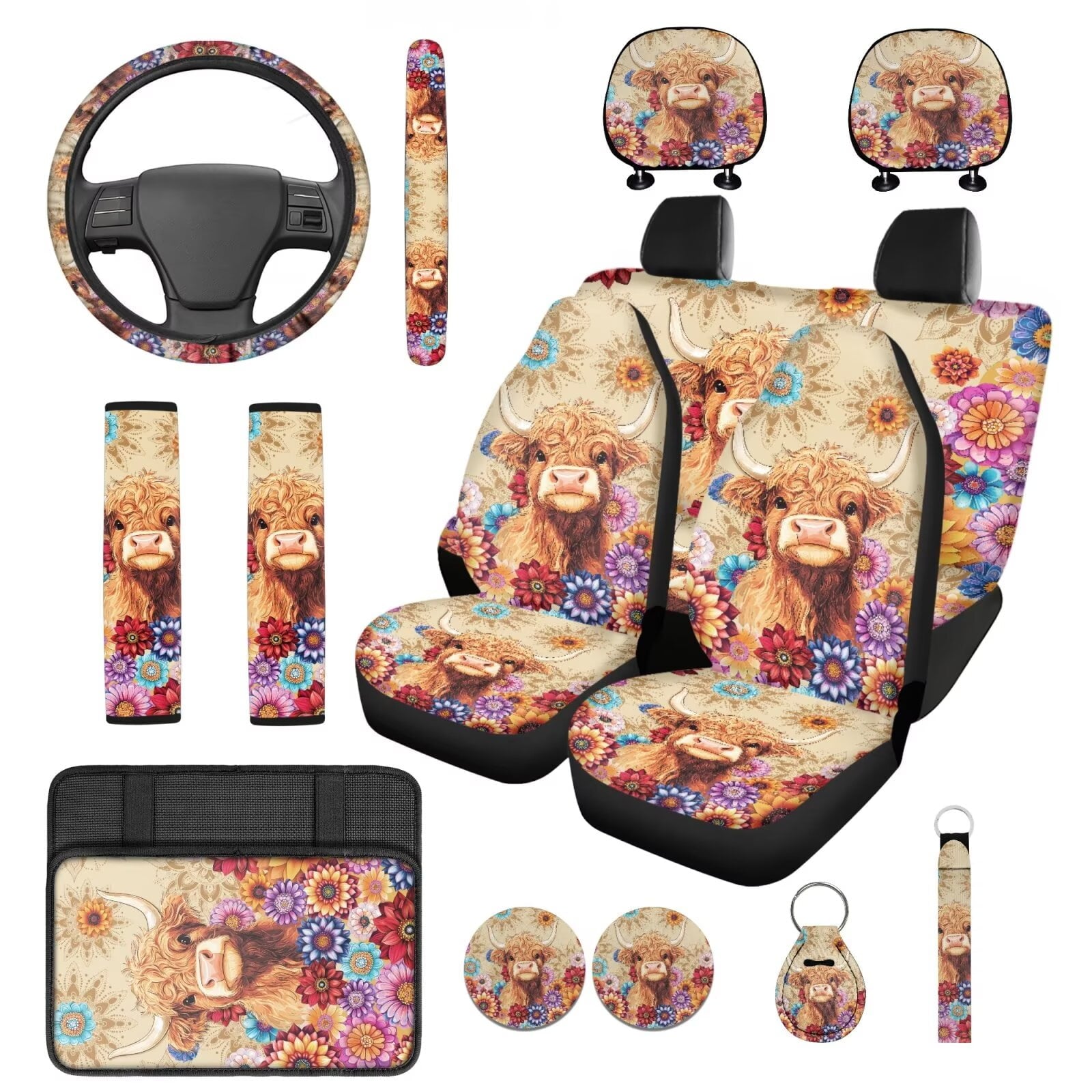 Motivo™ Yuyamidu Highland Cow Auto Seat