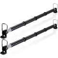 Zone Tech Expandable Clothes Bar Car Hanger Rod 2-Piece Heavy Duty Black Retractable Rubber Grip Vehicle Hanger Clothes Bar for Travel Expandable 34” to 62”