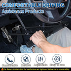 OceanicEcho Upgraded Car Hand Controls for Disabled Drivers, All-Black Handicap Driving Aid, Adjustable Length, Portable, No Tool Install