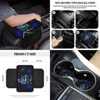 Jeiento Galaxy Mushroom 12 PCS Car Seat Covers for Front Seats with Steering Wheel Cover Seat Belt Covers Armrest Pad Trash Bin Sunglass Pocket Rear View Mirror Cover Coasters Keychain