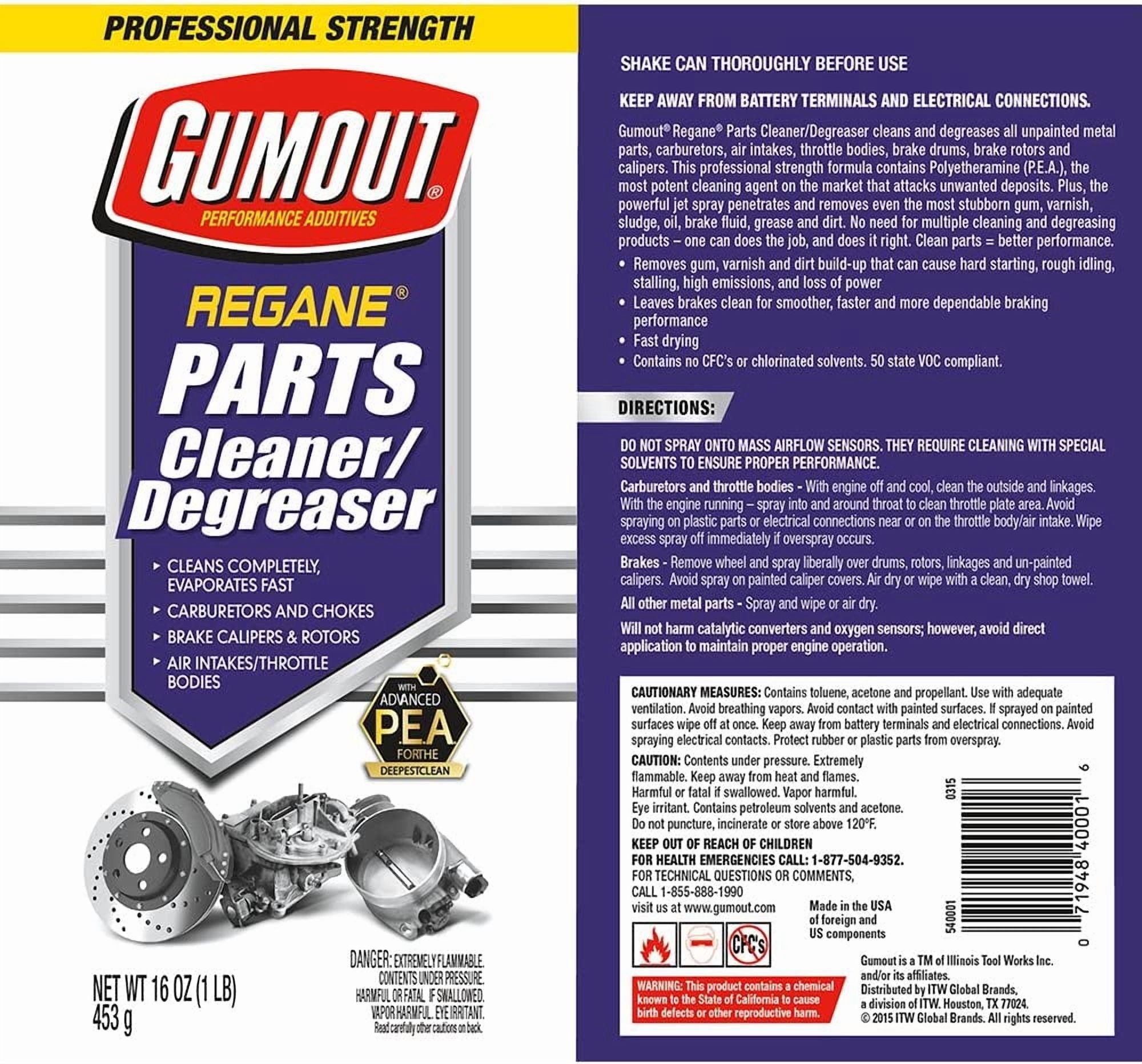(6 pack) Gumout 540001 Regane Parts Cleaner Degreaser, 16oz
