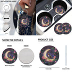 Jeiento Hummingbird 17 Piece Car Seat Cover Full Sets Car Accessories Set Car Front and Back Floor Mats Steering Wheel Covers Moon Armrest Cover Car Seat Belt Covers Coaster Keychain