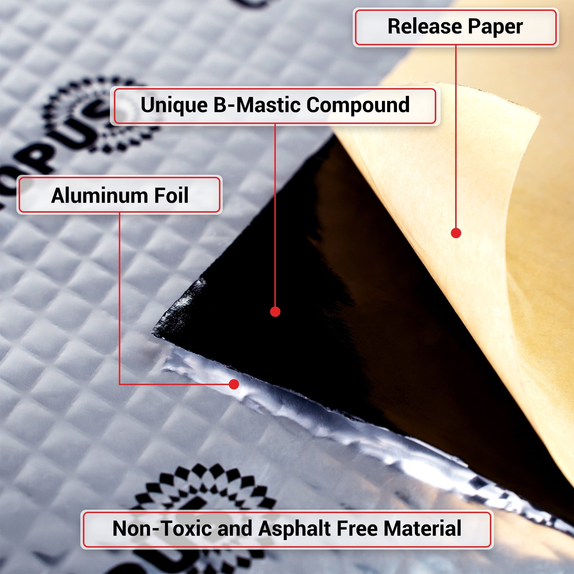 Canopus Car Sound Deadening Mat, 80 Mil 18 Sqft, Pack of 9 Sheets, Butyl Sound Deadener Mat, Audio Car Sound Dampening Material for Car Trunk, Door, Floor and Ceiling, SilveM