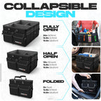 FORTEM Car Trunk Organizer, Collapsible Multi Compartment SUV Organizer, Foldable Storage for Car Accessories for Women Men, 600D Oxford, Non Slip Bottom, Securing Straps, Soft Cover (65L)