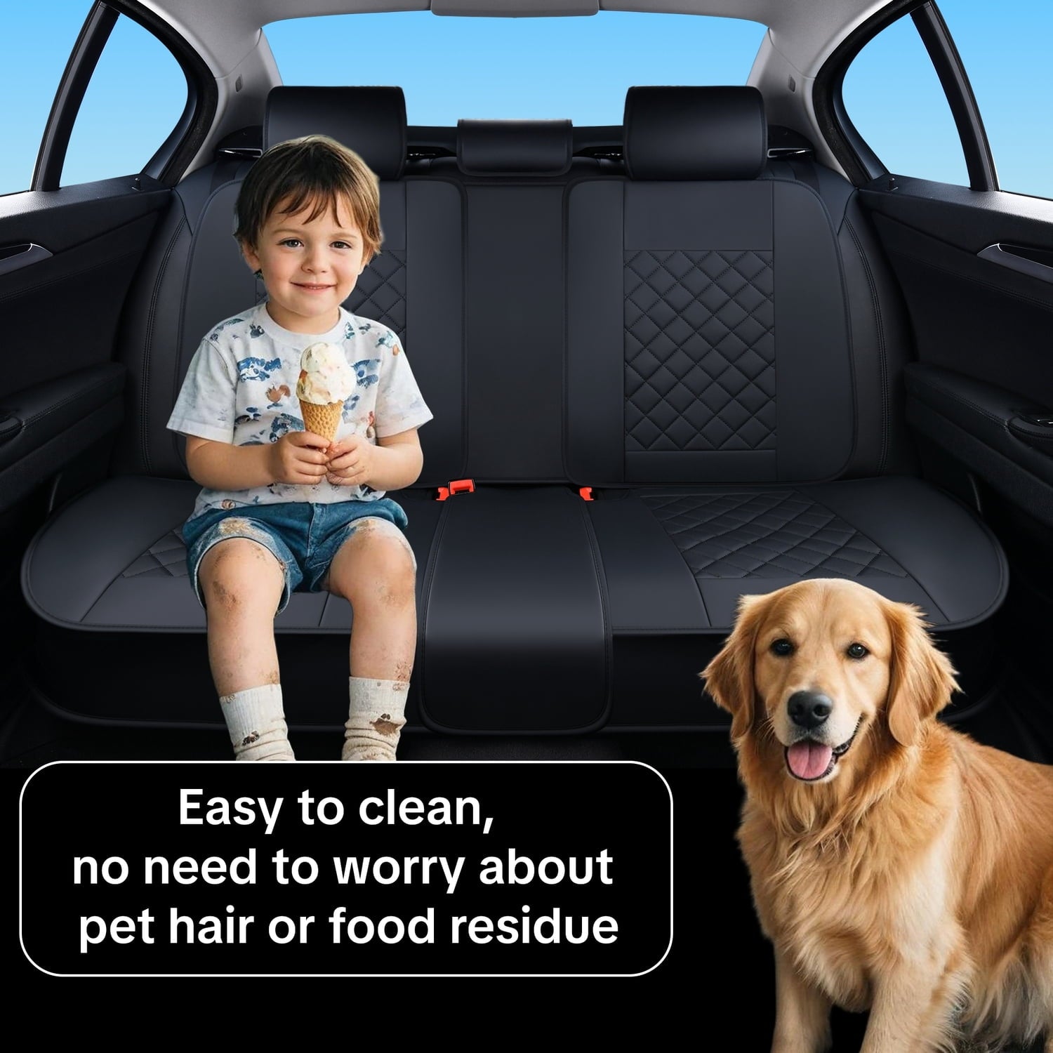 For Car Seat Covers for Hyundai All Models, 5 -Seats,Waterproof Breathable Leather Seat Covers, Non-Slip Lining, Compatible With Airbags, Enhances Interior Appearance
