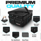 FORTEM Car Trunk Organizer, Collapsible Multi Compartment SUV Organizer, Foldable Storage for Car Accessories for Women Men, 600D Oxford, Non Slip Bottom, Securing Straps, Soft Cover (65L)