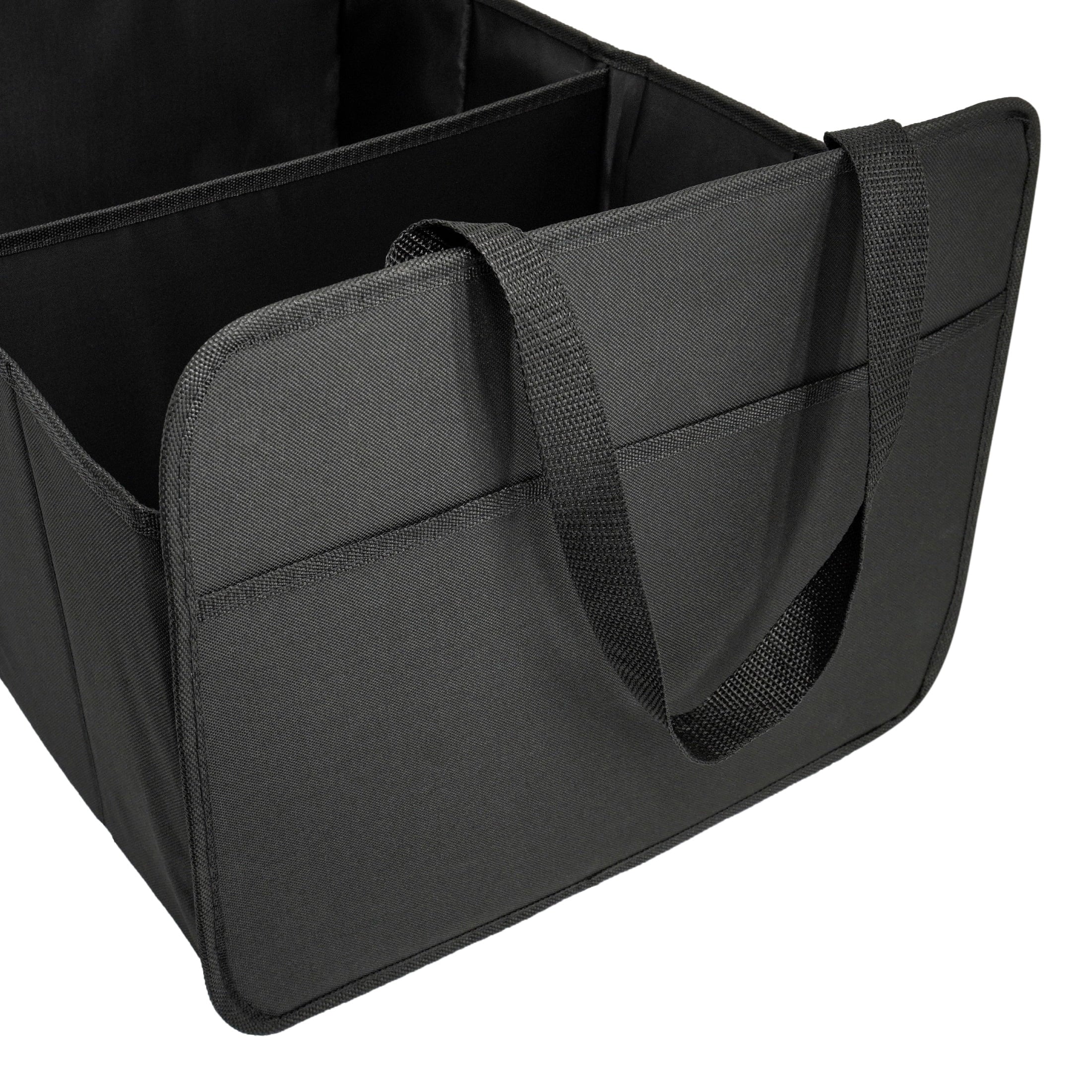 (2 pack) Auto Drive Car Hard-Sided Collapsible Trunk Organizer (Black)