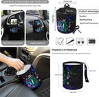 Jeiento Galaxy Mushroom 12 PCS Car Seat Covers for Front Seats with Steering Wheel Cover Seat Belt Covers Armrest Pad Trash Bin Sunglass Pocket Rear View Mirror Cover Coasters Keychain