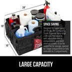GORILLA GRIP Trunk Storage Organizer, Collapsible Container for Car Sedan or SUV, Black