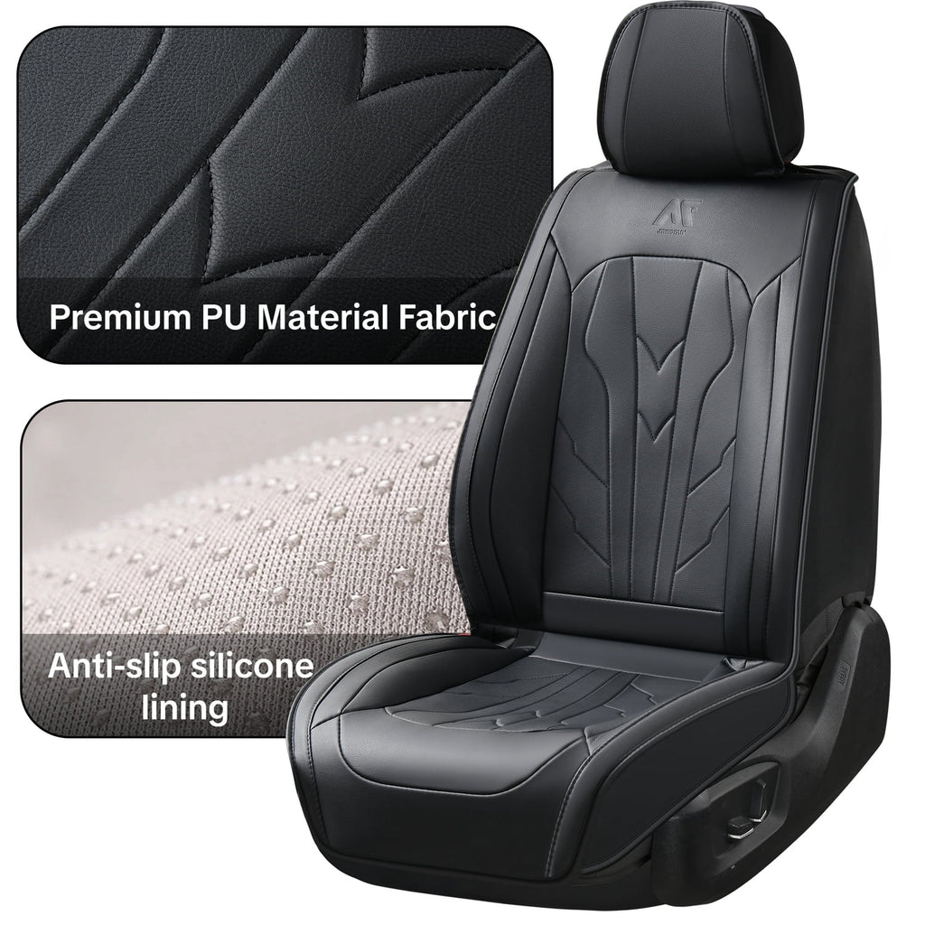for Toyota RAV4 XLE 2025 Car Seat Cover, Black Car Seat Covers, Waterproof PU Leather 5 Seats Full Set Non-slip Beautify Interior, Pet Car Seat Covers