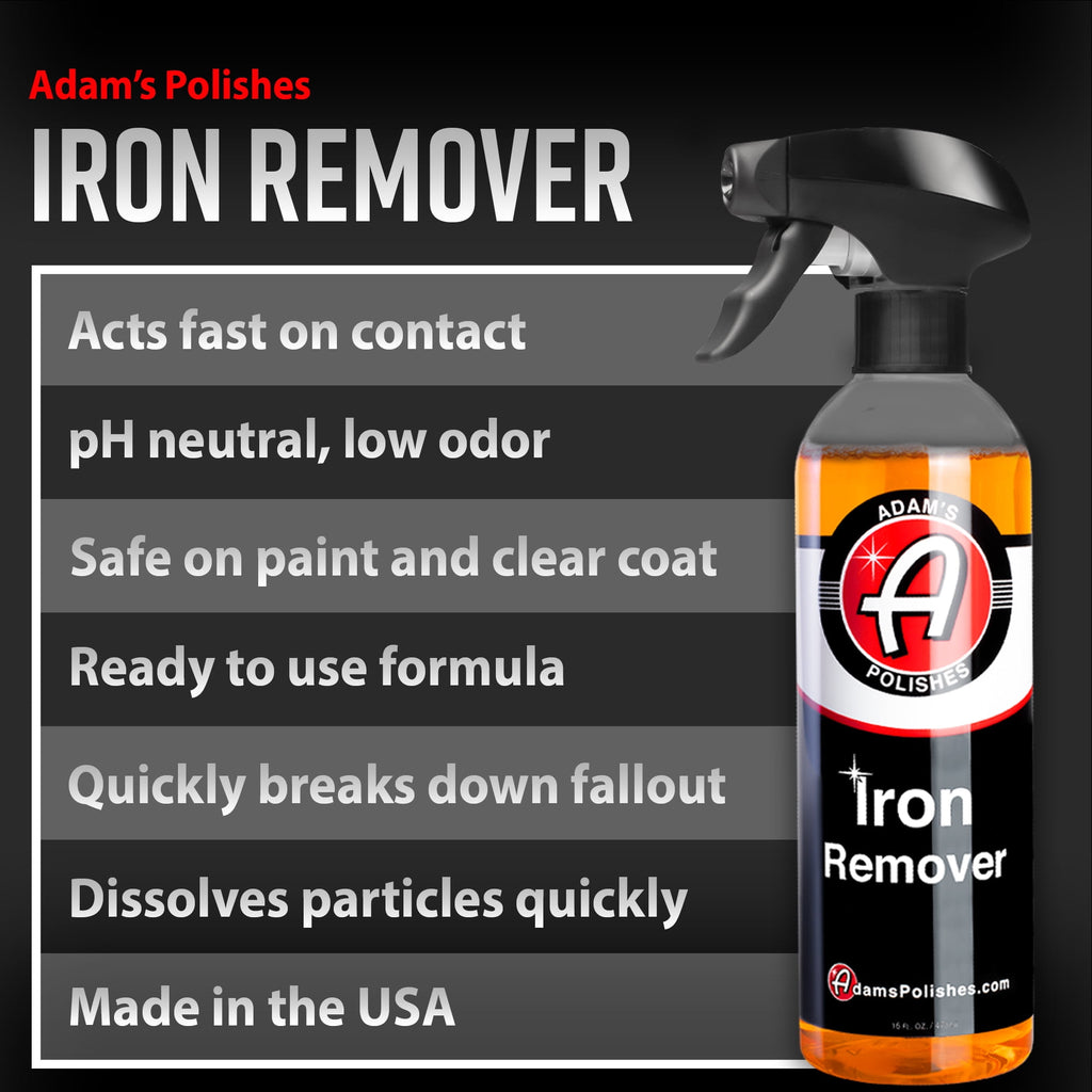 (2 pack) Adam's Polishes Iron Remover (16oz) - Iron Out Fallout & Stop Rust Remover Spray for Car Detailing - Removes Iron Particles in Auto Paint, Wheels, Motorcycle, RV & Boat - Use Before Clay Bar, Wax or