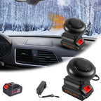 Portable Battery Operated Car Heater Car Window Defroster Space Heater with Anti Tilt Design Long Lasting Heating 1500mAh Li Battery Easily Fits into Any Room or Car for Office Indoor Use