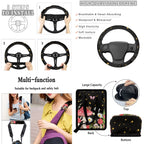Yuyamidu Mushroom Car Seat Cover Set of 15 Daisy Steering Wheel Cover Seat Belt Covers Trash Bag Air Vent Holder Rear View Mirror Cover Cup Coasters Key Chain Auto Interior Accessories