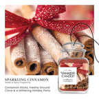 Yankee Candle Car Jar Ultimate Hanging Car Air Fresheners, Sparkling Cinnamon, 0.96 oz (Pack of 6)