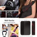 Yuyamidu 13 PCS Car Seat Cover Set with Steering Wheel Cover Red Cobweb Seat Belt Strap Cover Armrest Cover Coaster Keychain Fit SUV Sedan Automobile Interior Sets