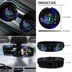 Jeiento Galaxy Mushroom 12 PCS Car Seat Covers for Front Seats with Steering Wheel Cover Seat Belt Covers Armrest Pad Trash Bin Sunglass Pocket Rear View Mirror Cover Coasters Keychain