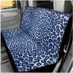 HUIACONG Blue Leopard Print Seat Covers for Cars for Women Full Set 14 Pcs Ca Seat Cover with Steering Wheel Cover Center Console Cover Seat Belt Covers Coasters Headrest Cover Keychain Universal Fit