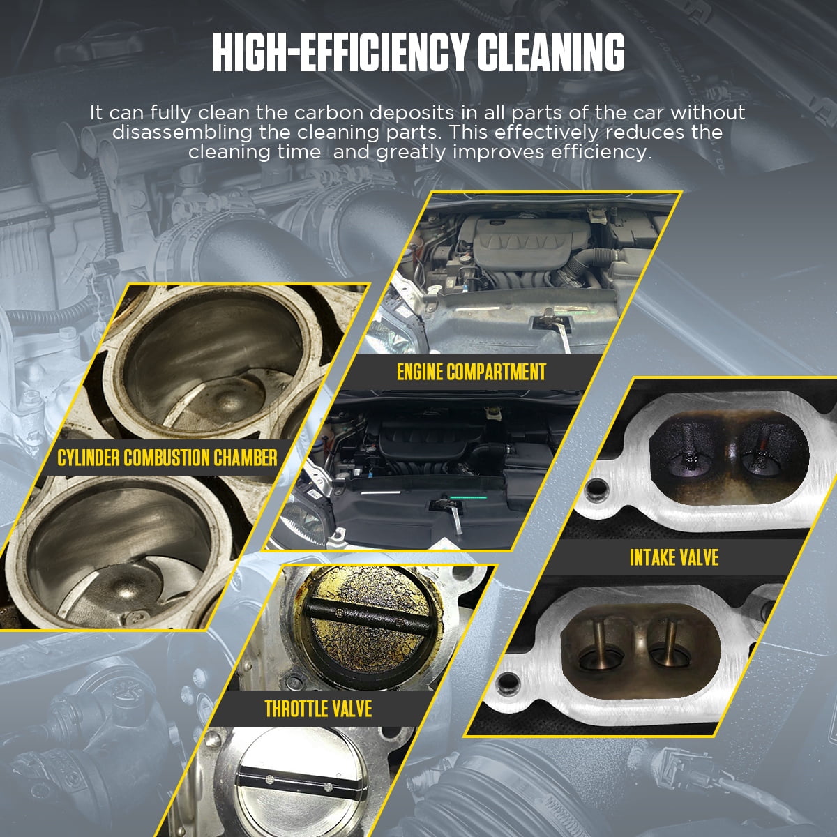 AUTOOL HTS708 Automotive Dry Ice Blasting Machine, 16.5LBS Capacity Dry Ice Engine Carbon Deposit Cleaning Exhaust Pipe Cleaner with 4 Nozzles, 550W No Disassembly
