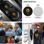 Garronmavis Sunflowers 13 Pieces Seat Cover Set Includes Seat Belt Cover Steering Wheel Cover Car Armrest Pad Coaster Keychain Lipstick Cover Car Cover for Women