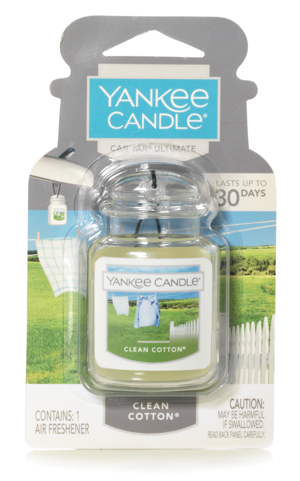 Yankee Candle Car Jar Ultimate, Clean Cotton, 0.96 oz (Pack of 6)