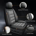 Car Seat Cover Fit for Acura MDX 2004-2025,Waterproof Stain-resistant Leather Heavy-Duty Car Seat Covers Protector Gray,Full Set(2 Row 5 Seats)
