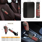 Jeiento American Honoring Firefighter Flags Car Front Back Seat Covers 14 PCS Set with Steering Wheel Cover Seatbelt Pad Trash Can Armrest Cover Rearview Mirror Cover Handbrake Cover Set Coasters