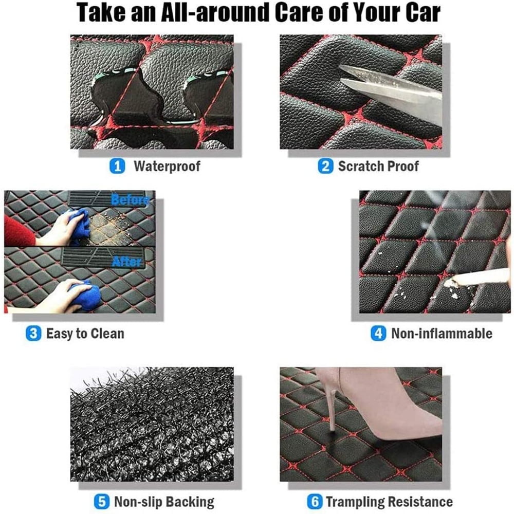 Custom Car Floor Mats For Compatible With Dodge Magnum 2005-2008 Double-layer Floor Mat Full Coverage All Weather Anti-Slip Car Mat Set Waterproof Car Mats