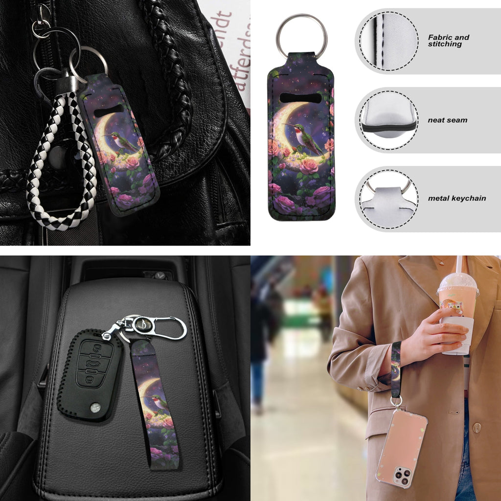 Jeiento Hummingbird 17 Piece Car Seat Cover Full Sets Car Accessories Set Car Front and Back Floor Mats Steering Wheel Covers Moon Armrest Cover Car Seat Belt Covers Coaster Keychain