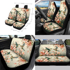 Jeiento Hummingbird 14 PCS Car Seat Cover Full Set Steering Wheel Cover Seat Belt Cover Trash Can Rear View Mirror Cover Flowers Coaster Center Console Cover Gear Shift Knob Cover Set Universal Fit