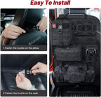 Arsey Universal Tactical Vehicle Backseat Car Organizer with 5 Detachable Pouches, 1000D Oxford clothfabric Back Seat Protector for Auto Interior Organization, Black