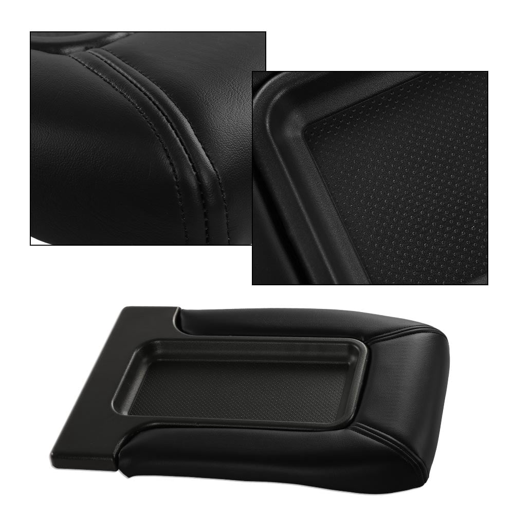 CROSSDESIGN Center Console Lid Fit for Cadillac Escalade Chevrolet Silverado GMC Sierra Yukon Car Truck Black
